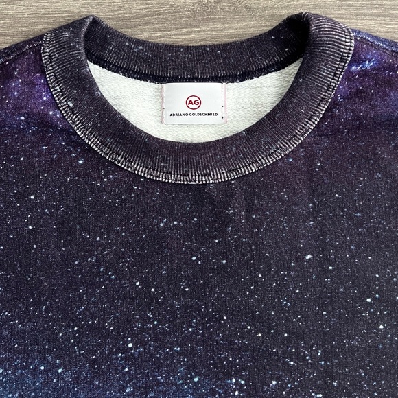 ADRIANO GOLDSCHMIED Womens Oversized Sweatshirt Small Galaxy Purple Loungewear - Picture 3 of 8